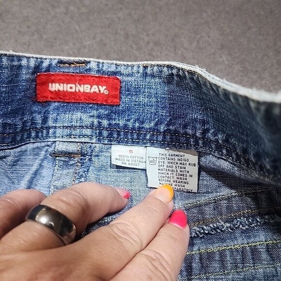 Union Bay Jean Skirt Womens 5 Pencil Light Distressed Wash Denim Blue UnionBay - Picture 7 of 7